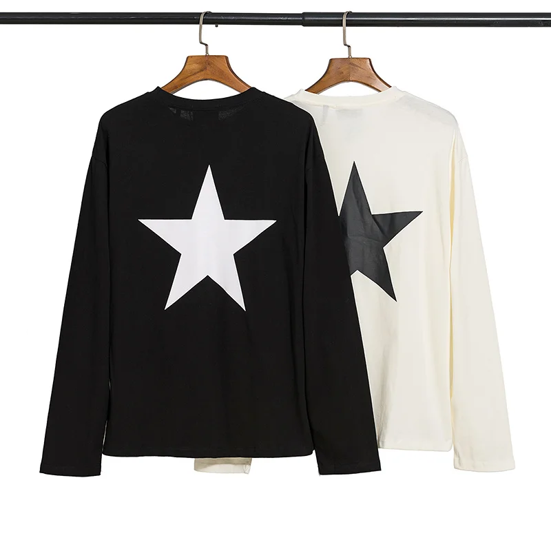 2021 Essentials Five-pointed Star Print Long Sleeve T Shirt Women Men Couples 100% Cotton Pullover Hiphop Oversized T-shirts
2021 Essentials Five-pointed Star Print Long Sleeve T Shirt Women Men Couples 100% Cotton Pullover Hiphop Oversized T-shirts