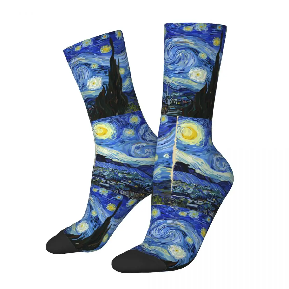 

Male Van Gogh Painting Socks Cute Fashion Starry Night Socks Novelty Merch Middle TubeSocks Amazing Gift