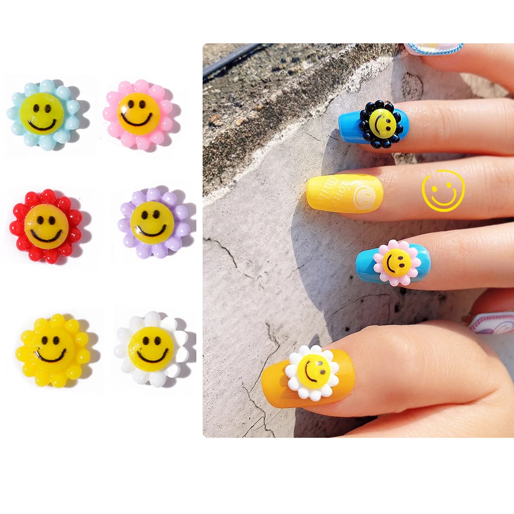 50pcs kawaii 3D Smile Flower Nail Decorations Sweet Cute Sunflower Nails Studs Parts for Primer Nail Gels Ornament Accessories
50pcs kawaii 3D Smile Flower Nail Decorations Sweet Cute Sunflower Nails Studs Parts for Primer Nail Gels Ornament Accessories