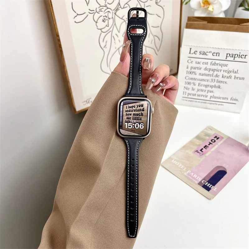 

Leather Strap For Apple Watch Serie 7 8 Ultra 49mm 41mm 45mm 44mm 40m Correa 38 42mm Wristband Bracelet Iwatch Band 6 5 4 3 2 SE