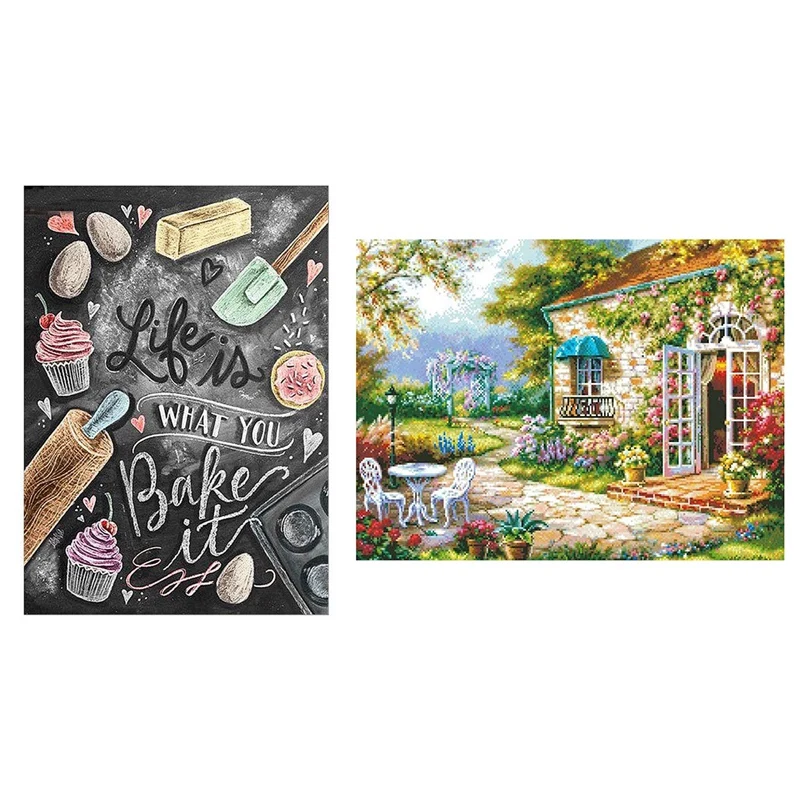 2 Set 5D Diamond Painting Cross Stitch Home Decoration, Kitchen Cake & Cottage Courtyard
2 Set 5D Diamond Painting Cross Stitch Home Decoration, Kitchen Cake & Cottage Courtyard