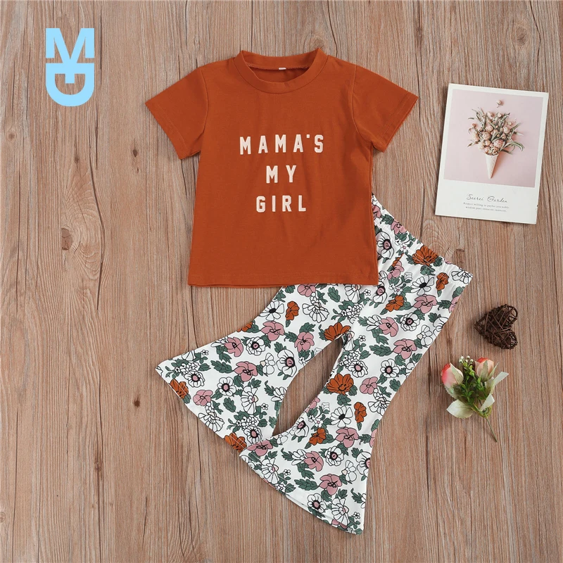 New 2022Summer Fashion Infant Girls Clothes Sets 2pcs Kid Girl Letter Short Sleeve T Shirts Flowers Flare Pants Outfit 1-6Y
New 2022Summer Fashion Infant Girls Clothes Sets 2pcs Kid Girl Letter Short Sleeve T Shirts Flowers Flare Pants Outfit 1-6Y