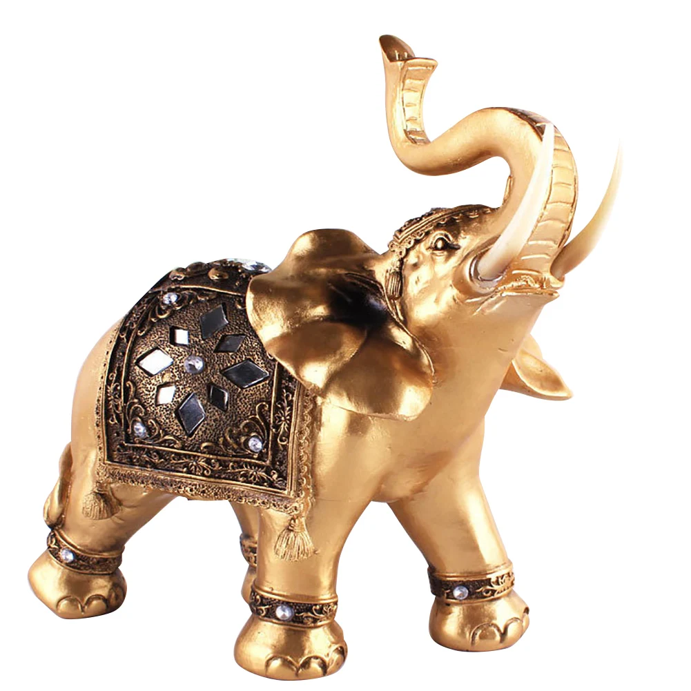 Desktop Decoration Wealth Miniature Vintage Figure Elegant Golden Craft Elephant Statue Figurine Gift Home Resin Ornament
Desktop Decoration Wealth Miniature Vintage Figure Elegant Golden Craft Elephant Statue Figurine Gift Home Resin Ornament