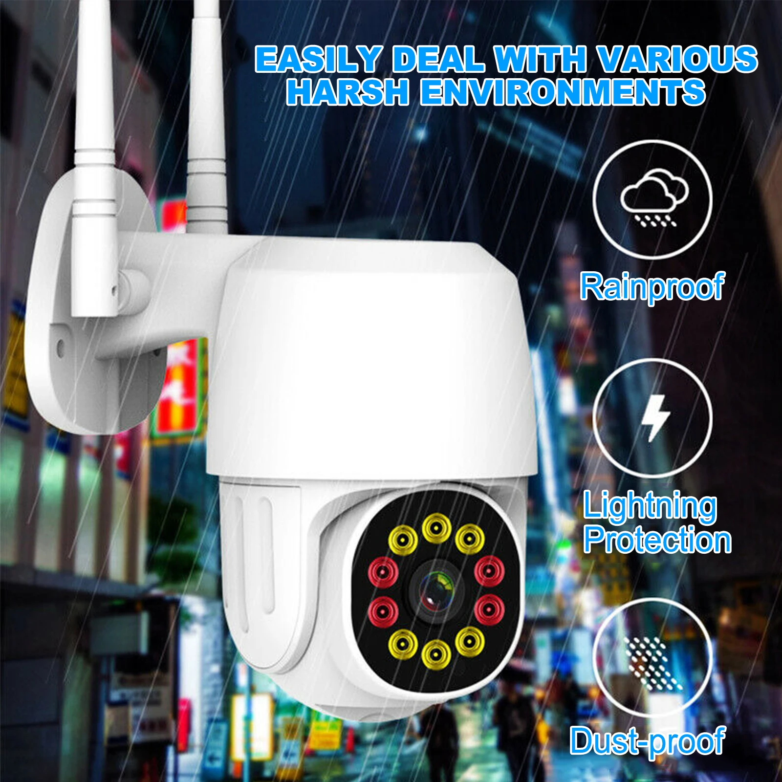 1080P 2MP HD network Camera Wireless WiFi Outdoor Camera lP66 Waterproof and Dust-Proof Night Vision Video Surveillance Camera
1080P 2MP HD network Camera Wireless WiFi Outdoor Camera lP66 Waterproof and Dust-Proof Night Vision Video Surveillance Camera