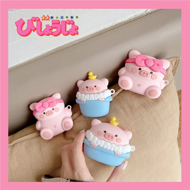 Cute Cartoon Bowknot Piglet Bubble Bath Piglet Bluetooth Headset Cover for Airpods 1 2 Pro Silicone Airpods Case
Cute Cartoon Bowknot Piglet Bubble Bath Piglet Bluetooth Headset Cover for Airpods 1 2 Pro Silicone Airpods Case