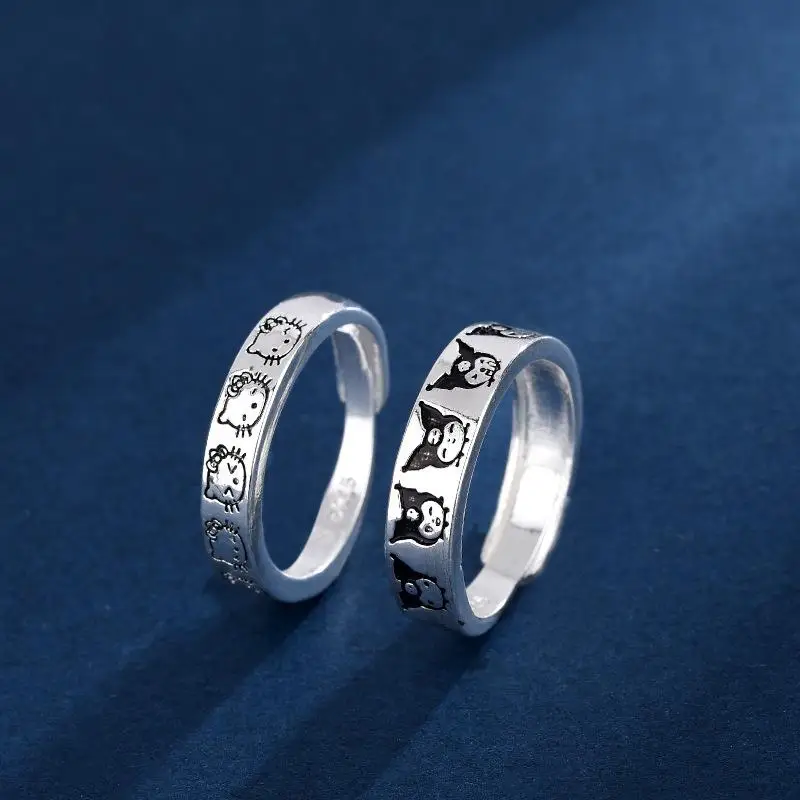 Kawaii Kuromi Kt White Copper Plated S925 Silver Couple Ring Anime Sanrioed Girly Heart Adjustable Ring Gift for Girlfriend
Kawaii Kuromi Kt White Copper Plated S925 Silver Couple Ring Anime Sanrioed Girly Heart Adjustable Ring Gift for Girlfriend