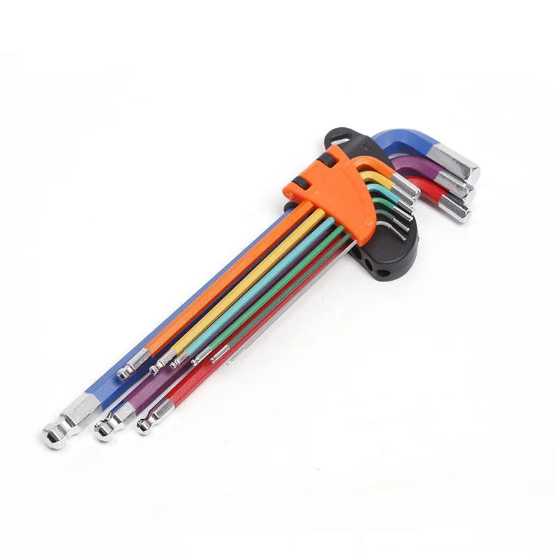 9pcs /Set Portable Bicycle Wrench Emergency Repair Tool Kit Colorful Hexagon bent Spanner Flat Ball Opening 1.5/2/2.5/3/4/5/6mm
9pcs /Set Portable Bicycle Wrench Emergency Repair Tool Kit Colorful Hexagon bent Spanner Flat Ball Opening 1.5/2/2.5/3/4/5/6mm