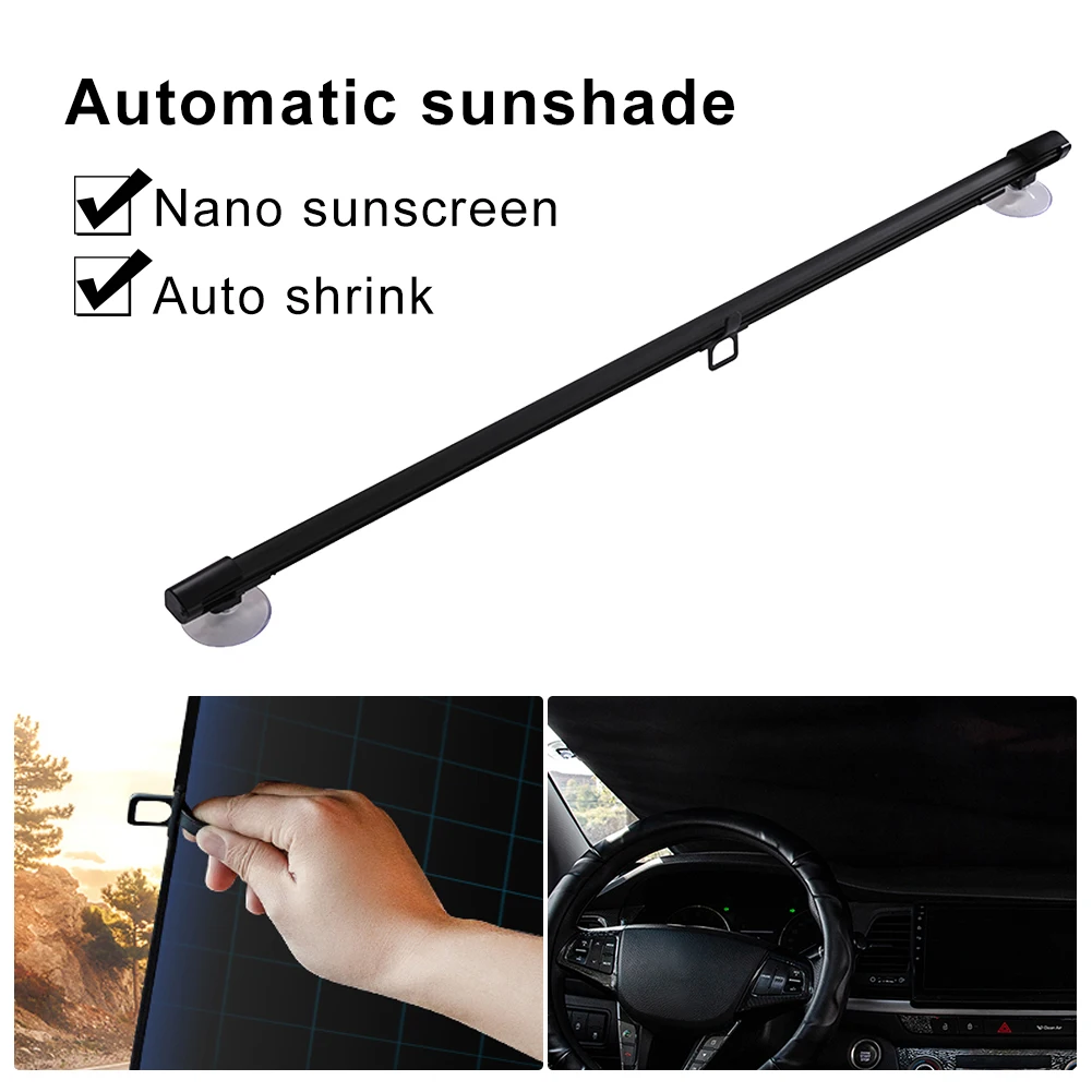 58x140cm Retractable Car Windshield Shade Front Windscreen Sunshade Double-Layer Heat Sun Protection Shade with Suction Cup
58x140cm Retractable Car Windshield Shade Front Windscreen Sunshade Double-Layer Heat Sun Protection Shade with Suction Cup