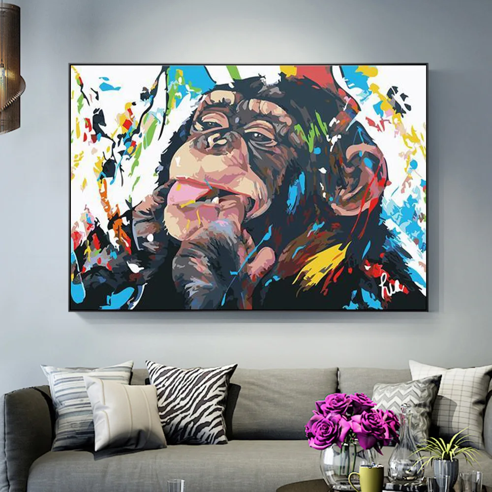 Earphone monkey mural modern abstract fashion humor listening to music orangutan animal living room hanging picture core
Earphone monkey mural modern abstract fashion humor listening to music orangutan animal living room hanging picture core