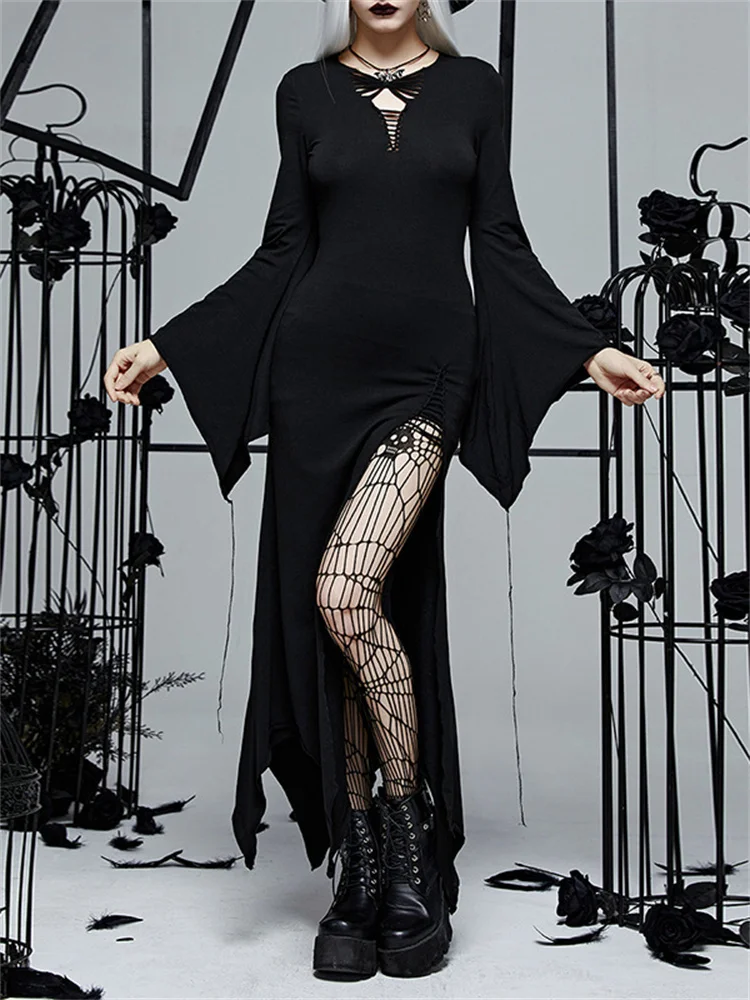 2023 Sexy Elegant High Slit Bodycon Party Dresses Gothic Black Batwing Long Sleeve Slim Maxi Dress Y2K Fashion Women Long Dress
2023 Sexy Elegant High Slit Bodycon Party Dresses Gothic Black Batwing Long Sleeve Slim Maxi Dress Y2K Fashion Women Long Dress