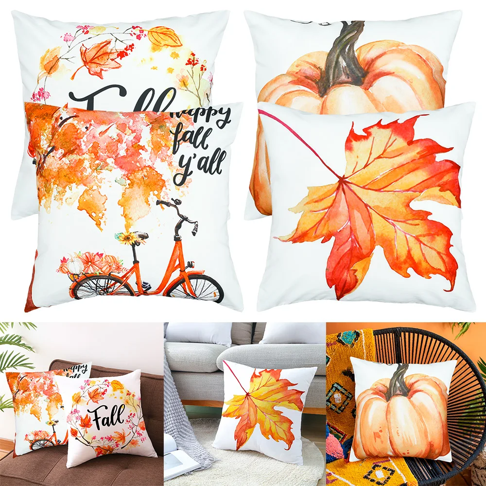 Fall Pillow Covers 18x18Inch 4 Pack Thanksgiving Day Pillow Covers Autumn Theme Cushion Cover Square Decorative Throw Pillow
Fall Pillow Covers 18x18Inch 4 Pack Thanksgiving Day Pillow Covers Autumn Theme Cushion Cover Square Decorative Throw Pillow