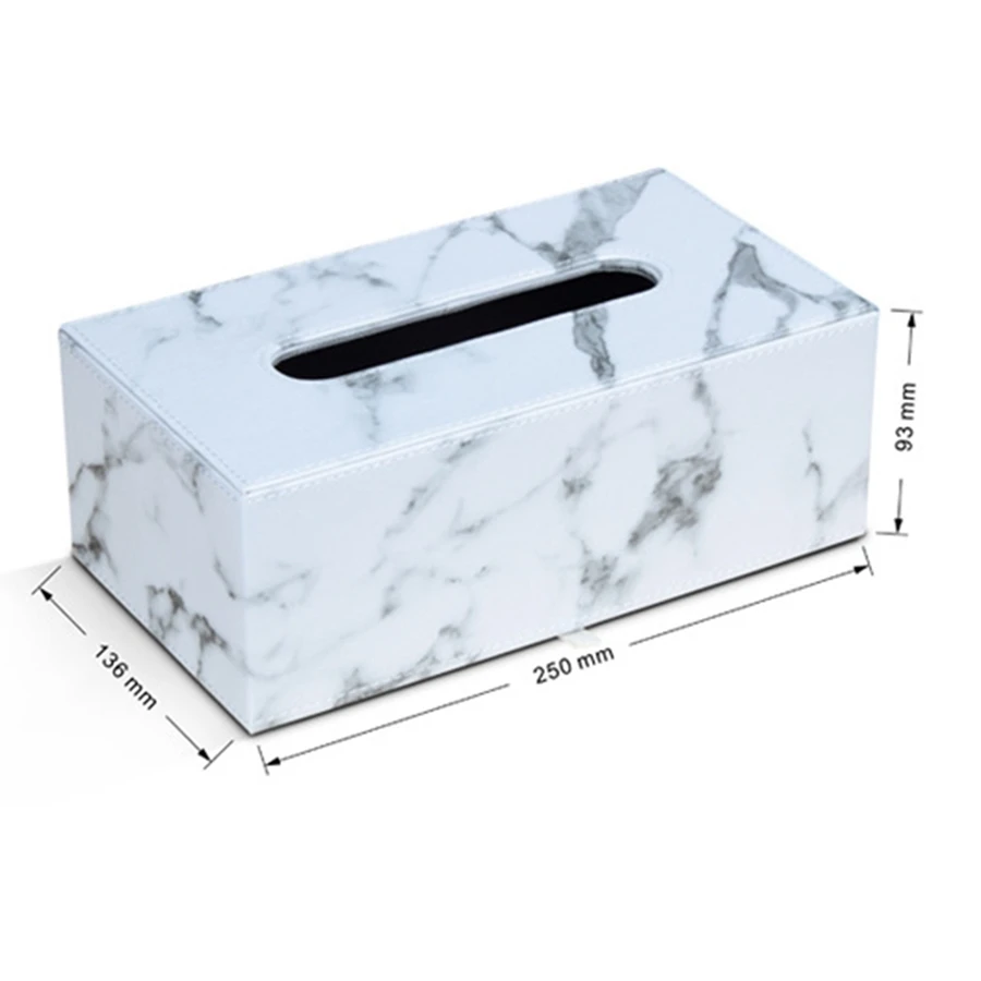Rectangular Marble PU Leather Facial Tissue Box Cover Napkin Holder Paper Towel Dispenser Container for Home Office Car Decor
Rectangular Marble PU Leather Facial Tissue Box Cover Napkin Holder Paper Towel Dispenser Container for Home Office Car Decor