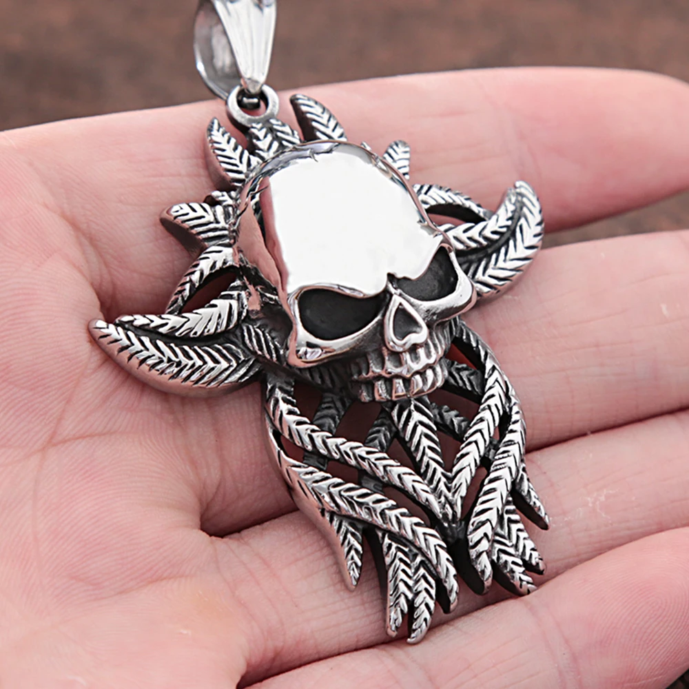 Gothic Men Skull Pendant Necklace Stainless Steel Punk Hip Hop Creative Biker Ghost Head Necklace Jewelry Gift Wholesale
Gothic Men Skull Pendant Necklace Stainless Steel Punk Hip Hop Creative Biker Ghost Head Necklace Jewelry Gift Wholesale