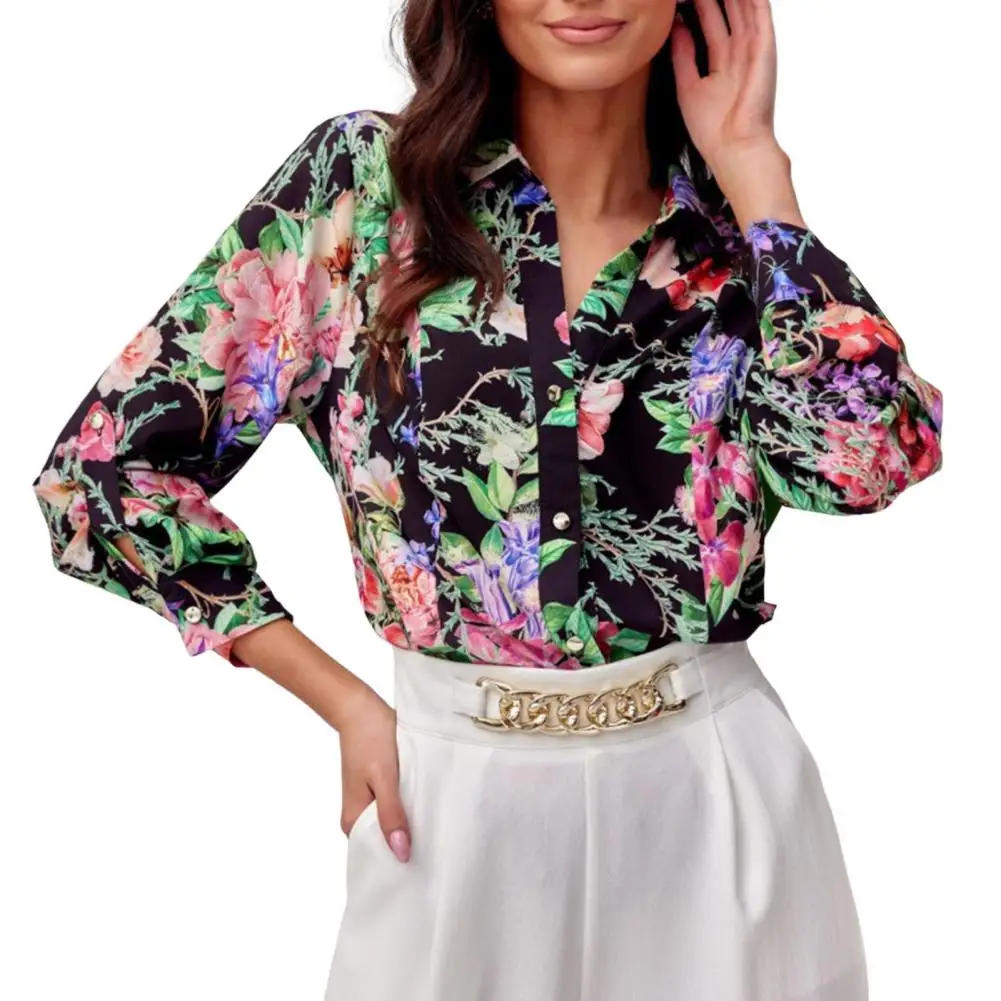 Skin-Touch Stylish Spring Autumn Floral Print Cardigan Shirt Anti-pilling Autumn Shirt Turn-Down Collar for Party
Skin-Touch Stylish Spring Autumn Floral Print Cardigan Shirt Anti-pilling Autumn Shirt Turn-Down Collar for Party