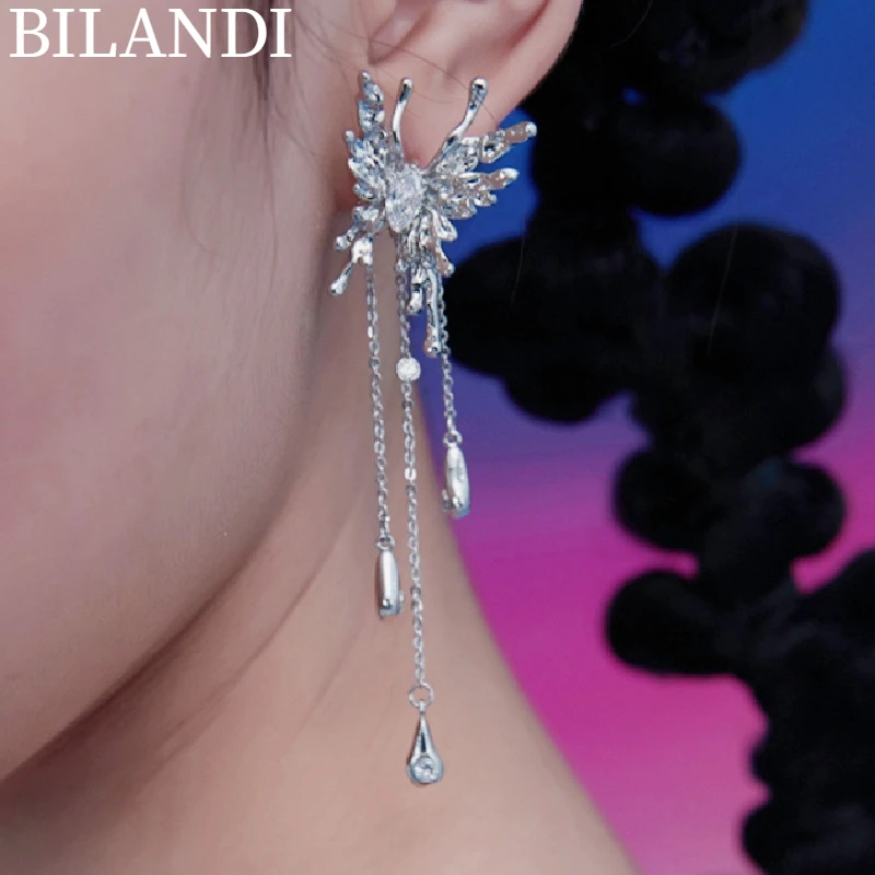 Bilandi925 Silver Needle Fashion Jewerly Butterfly Earrings 2022 New Trend Wearing Zircon Chain Tassel Earrings For Women 
Bilandi925 Silver Needle Fashion Jewerly Butterfly Earrings 2022 New Trend Wearing Zircon Chain Tassel Earrings For Women
