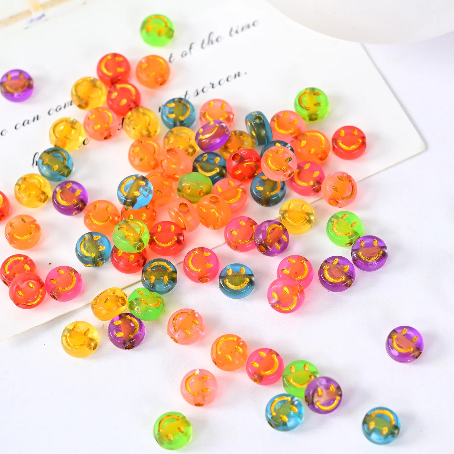 Gold Smile Acrylic Smiley Face Beads For DIY Bracelet 7mm Jewelry Making Accessories Transparent Flat Round Cartoon Smiling Bead
Gold Smile Acrylic Smiley Face Beads For DIY Bracelet 7mm Jewelry Making Accessories Transparent Flat Round Cartoon Smiling Bead