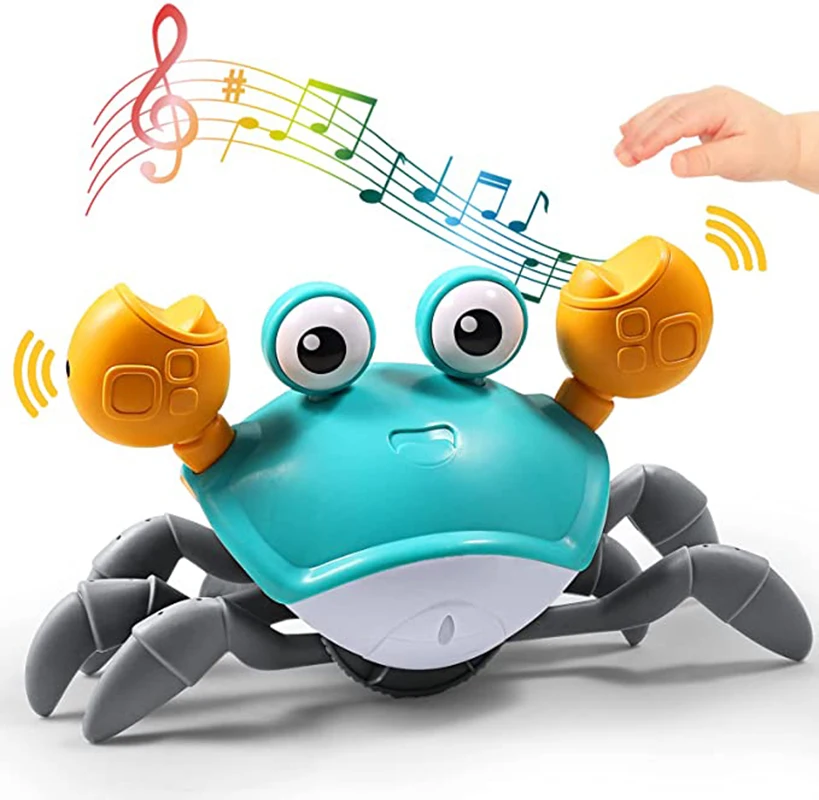 Sensing Crawling Crab, Tummy Time Baby Toys Interactive Walking Dancing Toy with Music Sounds USB Chargin& Lights Birthday Gift
Sensing Crawling Crab, Tummy Time Baby Toys Interactive Walking Dancing Toy with Music Sounds USB Chargin& Lights Birthday Gift