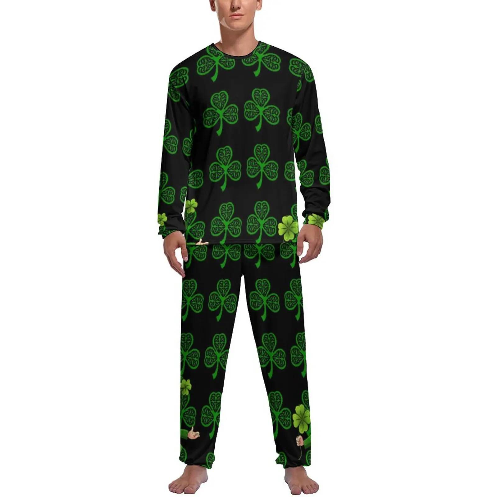 St Patrick's Day Pajamas 2 Pieces Leprechaun Lucky Green Shamrock Romantic Pajamas Set Men Long-Sleeve Leisure Graphic Home Suit
St Patrick's Day Pajamas 2 Pieces Leprechaun Lucky Green Shamrock Romantic Pajamas Set Men Long-Sleeve Leisure Graphic Home Suit