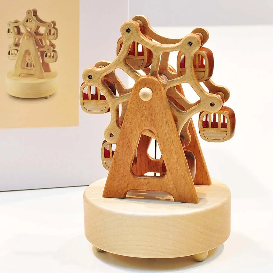 Creative Mini Wooden Ferris Wheel Music Box Solid Wood Sky Wheel Musical Boxes for Children Girl Boy Birthday Christmas Gift
Creative Mini Wooden Ferris Wheel Music Box Solid Wood Sky Wheel Musical Boxes for Children Girl Boy Birthday Christmas Gift