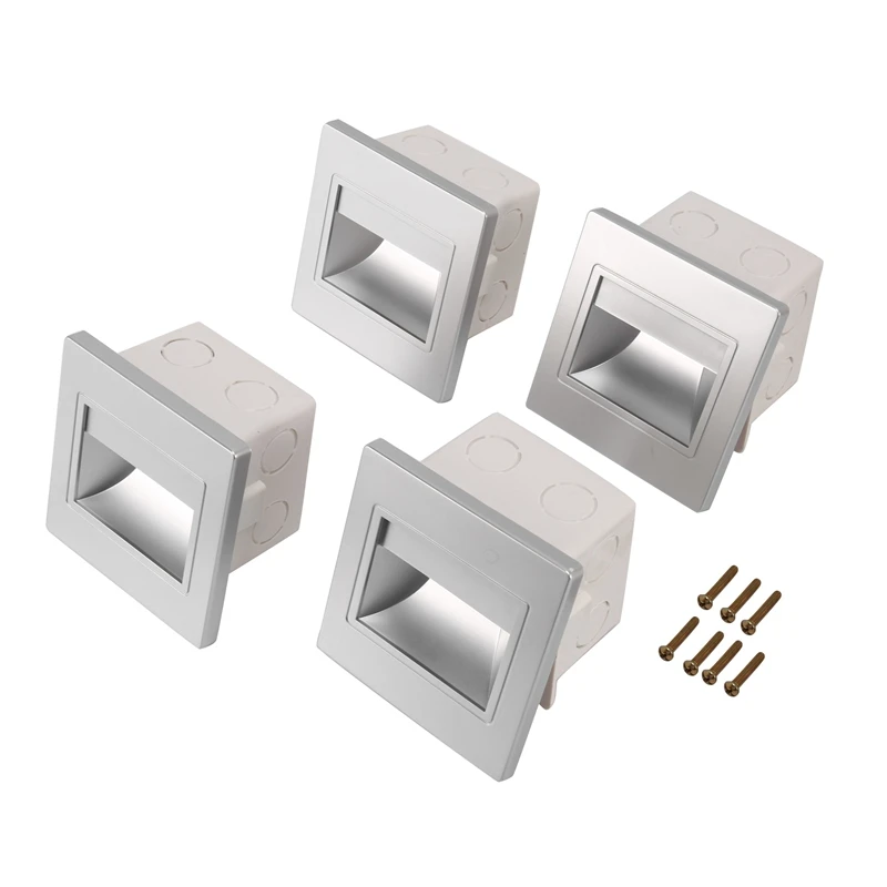 4Pcs Stair Light Led 3W LED Recessed Wall Light Footlight Step Lamps Indoor Background Lighting Nightlight Stairway Corridor Wit
4Pcs Stair Light Led 3W LED Recessed Wall Light Footlight Step Lamps Indoor Background Lighting Nightlight Stairway Corridor Wit