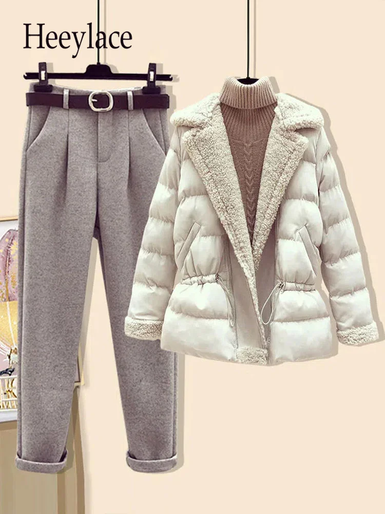 Fall Winter Warm Outfits Office Ladies Elegant Woolen Thick Parkas And Harem Pants Two Pieces Sets 2022 Koean Casual Clothing
Fall Winter Warm Outfits Office Ladies Elegant Woolen Thick Parkas And Harem Pants Two Pieces Sets 2022 Koean Casual Clothing