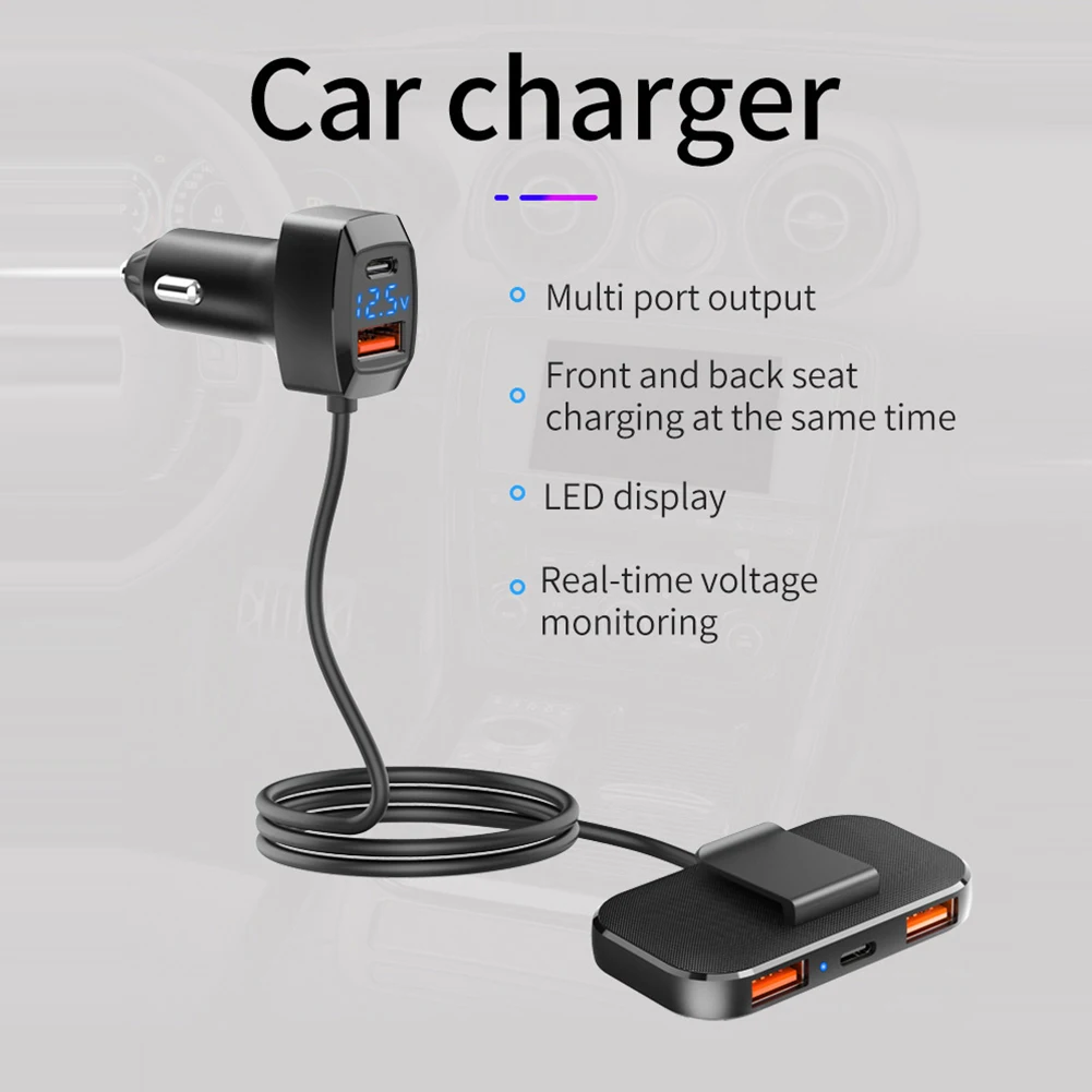 Car Rear Seat Charger 31W 3 USB Dual Type-C Auto Front Back Charger Adapter 5-port Charging Adapter Voltage Monitoring for Phone
Car Rear Seat Charger 31W 3 USB Dual Type-C Auto Front Back Charger Adapter 5-port Charging Adapter Voltage Monitoring for Phone