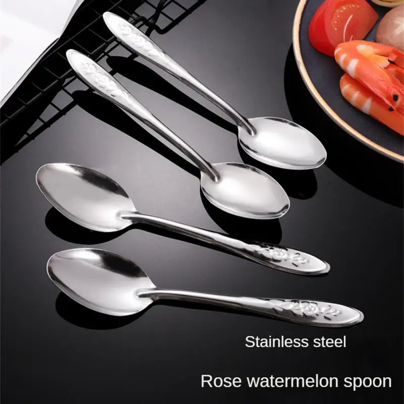 410 Stainless Steel Rose Spoon Restaurant Cafeteria Dining Spoon Household Spoon Watermelon Spoon Kitchen Tools Soup Spoon
410 Stainless Steel Rose Spoon Restaurant Cafeteria Dining Spoon Household Spoon Watermelon Spoon Kitchen Tools Soup Spoon