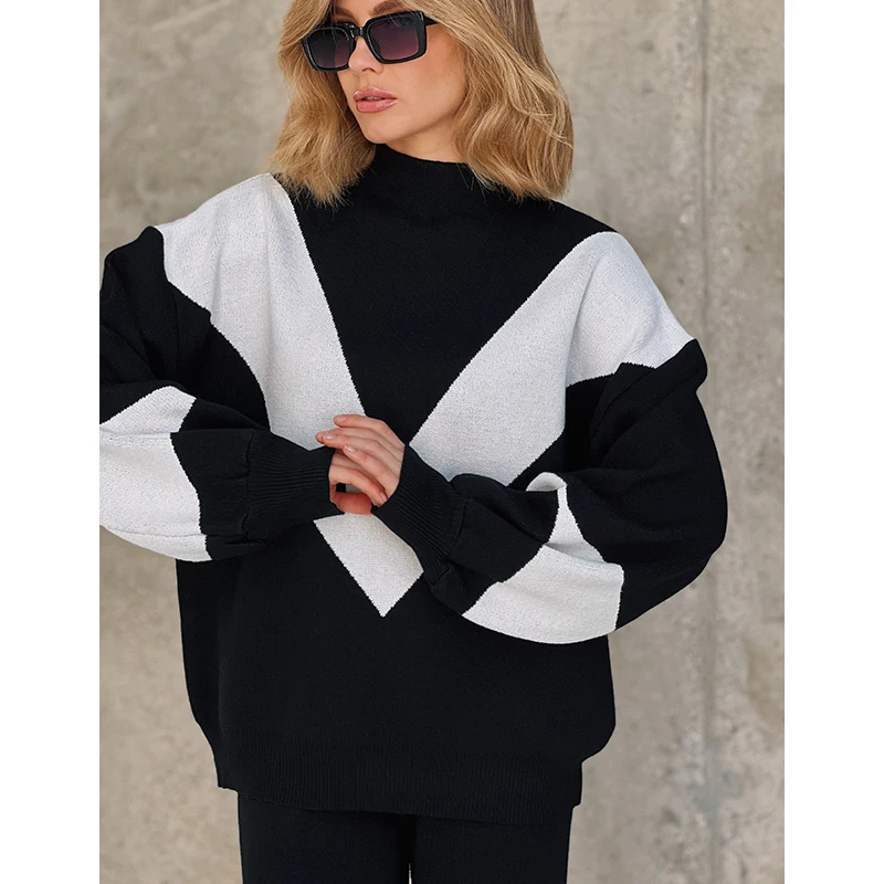 Knitted Tracksuit Two Piece Women Winter Casual Sport Outfits Turtleneck Sweater Pants Suit 2 Piece Matching Sets For Women 2022
Knitted Tracksuit Two Piece Women Winter Casual Sport Outfits Turtleneck Sweater Pants Suit 2 Piece Matching Sets For Women 2022