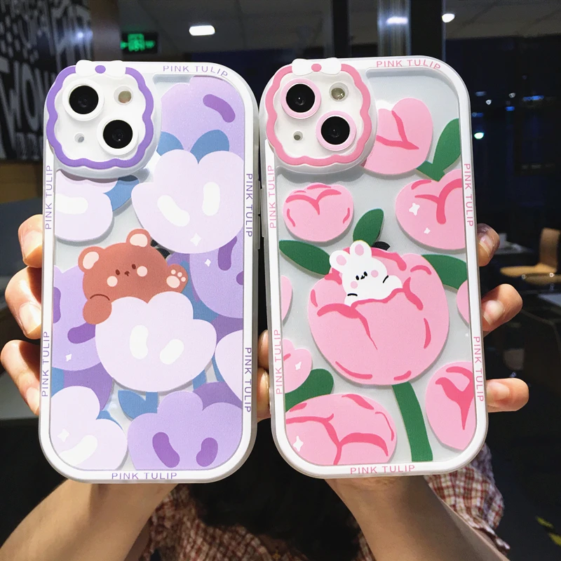 Cute Cartoon Flowers Bear Rabbit Phone Case For iPhone 13 Pro Max 12 11 XR X XS Couple Trasparent Soft Silicone Shockproof Cover
Cute Cartoon Flowers Bear Rabbit Phone Case For iPhone 13 Pro Max 12 11 XR X XS Couple Trasparent Soft Silicone Shockproof Cover