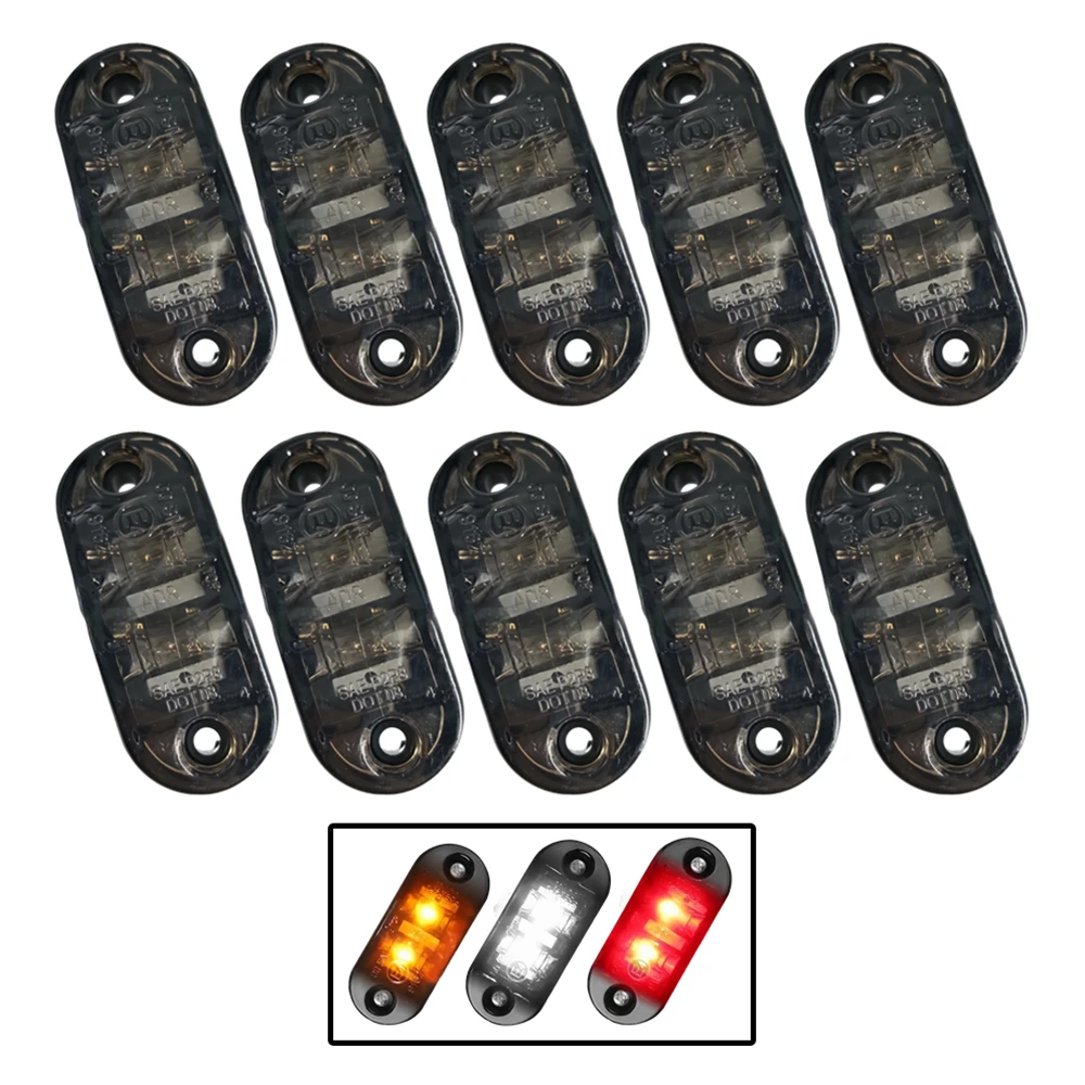 10Pcs Smoked Truck Side Marker LED Light 12V 24V Trailer Clearance Lights Vehicle RV Car Exterior Lights E4 DOT ADR SAE Mark
10Pcs Smoked Truck Side Marker LED Light 12V 24V Trailer Clearance Lights Vehicle RV Car Exterior Lights E4 DOT ADR SAE Mark