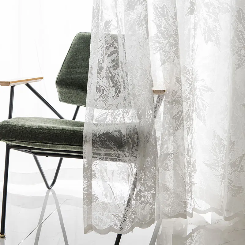 Nordic Simple Lace Maple Leaf Jacquard Warp Knitting Window Curtain Room Decor Curtains for Living Dining Room Bedroom
Nordic Simple Lace Maple Leaf Jacquard Warp Knitting Window Curtain Room Decor Curtains for Living Dining Room Bedroom