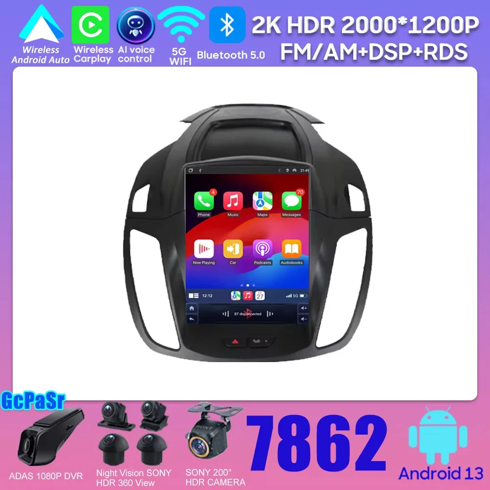 9 7-дюймовый автомобильный радиоприемник Android для Ford Kuga 2 Escape 3 2012-2019 4G беспроводной