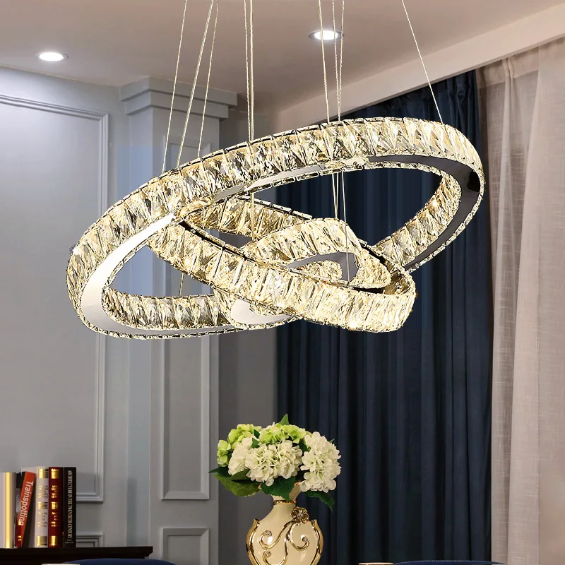 New Crystal Living Room Chandelier Modern Simple Restaurant Bedroom Lighting Duplex Titanium Gold Ring Creative Chandelier
New Crystal Living Room Chandelier Modern Simple Restaurant Bedroom Lighting Duplex Titanium Gold Ring Creative Chandelier