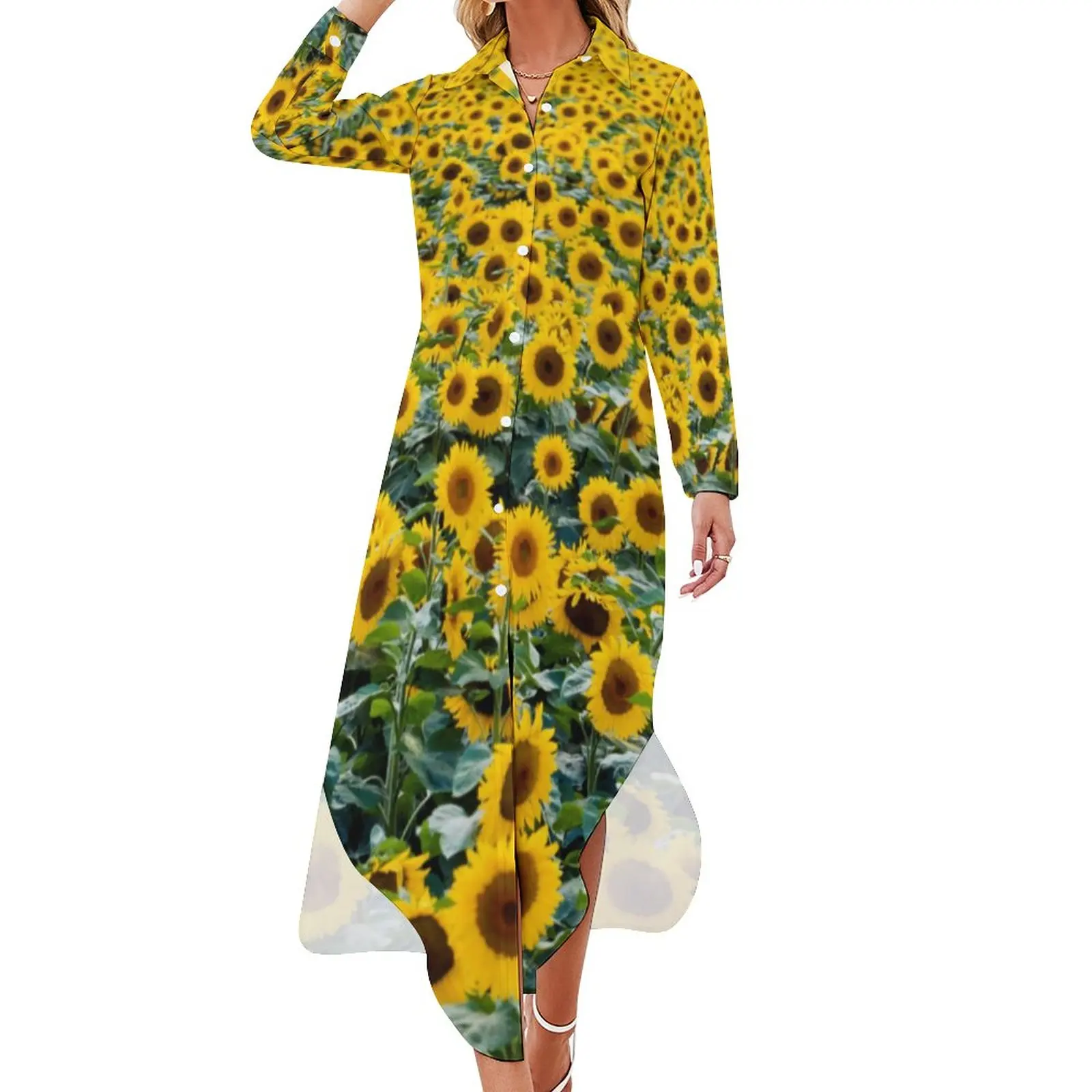 Женское Повседневное платье с принтом «поле Подсолнуха», желтое шифоновое платье большого размера с длинным рукавом и V-образным вырезом в ...
Женское Повседневное платье с принтом «поле Подсолнуха», желтое шифоновое платье большого размера с длинным рукавом и V-образным вырезом в ...
