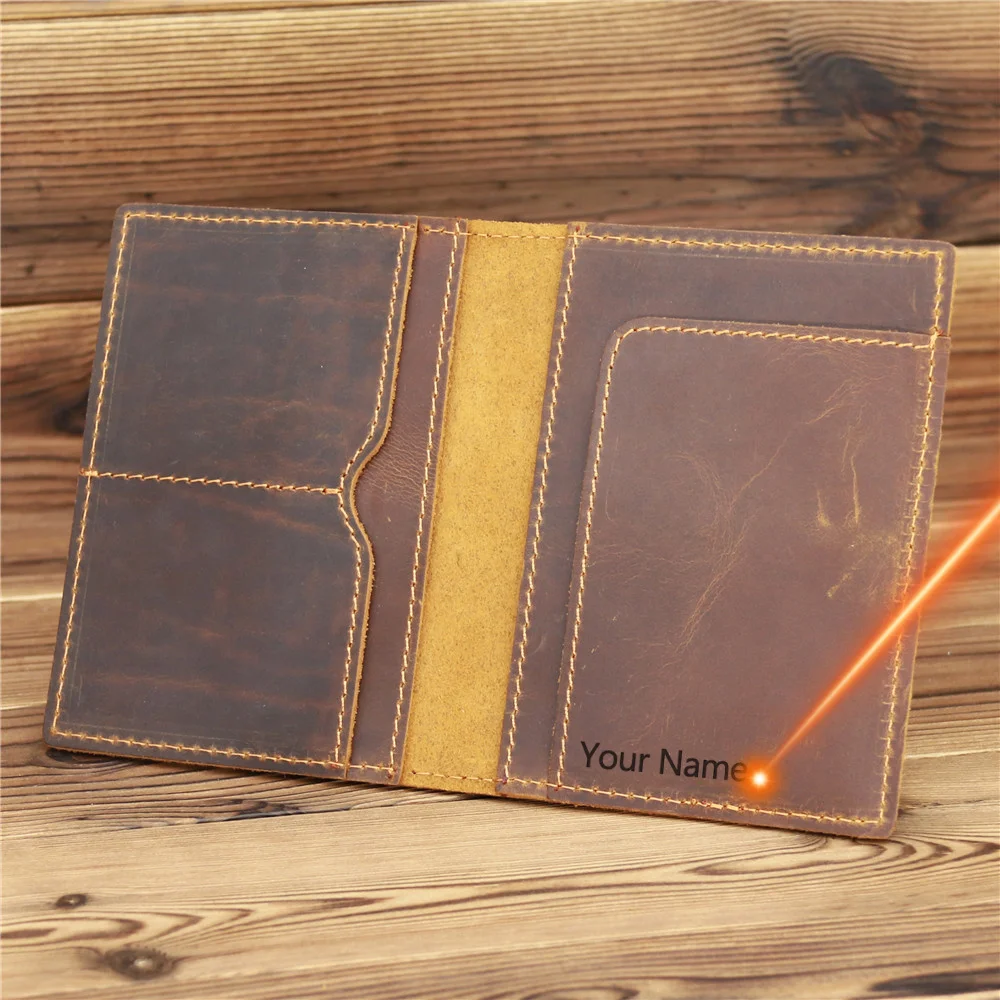 Engraving Vintage Crazy Horse Genuine Cowhide Leather Casual Women Men's Passport Cover Credit ID Card Holder Cash Case
Engraving Vintage Crazy Horse Genuine Cowhide Leather Casual Women Men's Passport Cover Credit ID Card Holder Cash Case
