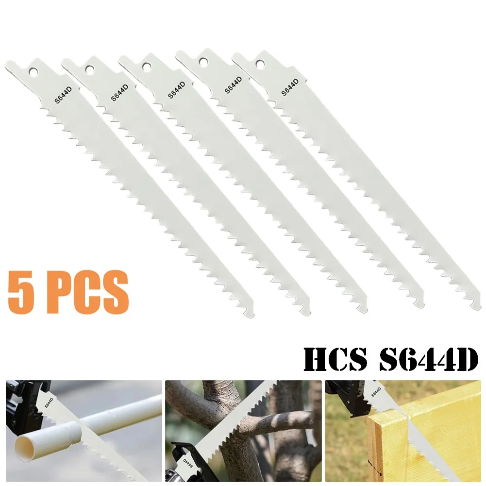 5pcs 150mm S644D Reciprocating Saw Blades 6TPI Teeth HCS For Cutting Wood Plastic Plywood Chipboard Universal Tool Accessories
5pcs 150mm S644D Reciprocating Saw Blades 6TPI Teeth HCS For Cutting Wood Plastic Plywood Chipboard Universal Tool Accessories