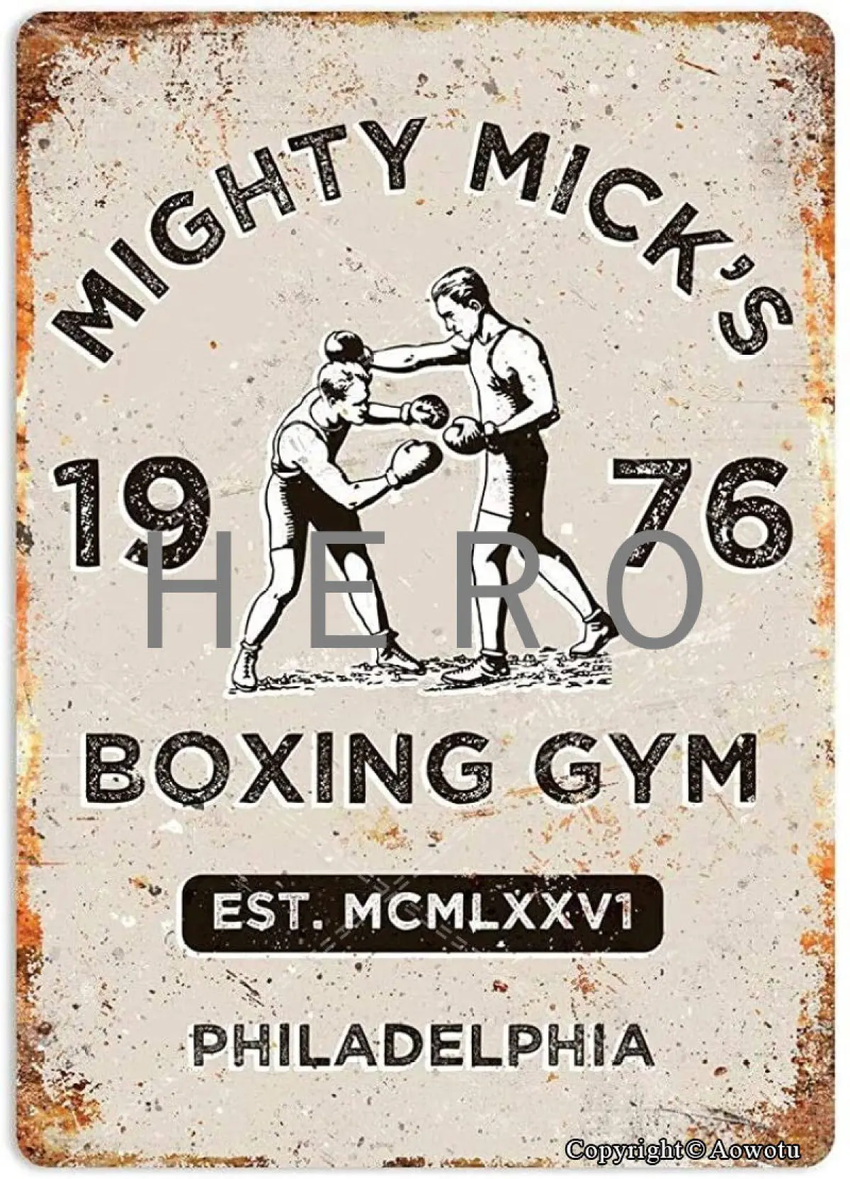 Mick's Boxing Gym Vintage Tin Sign Art Iron Painting Rusty Poster Decoration Aluminum plaque
Mick's Boxing Gym Vintage Tin Sign Art Iron Painting Rusty Poster Decoration Aluminum plaque