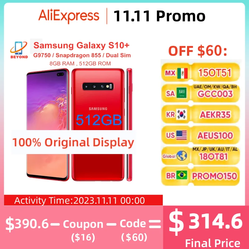 Samsung Galaxy S10 + S10 Plus G9750, две Sim-карты, 512 Гб ПЗУ, 8 ГБ ОЗУ, Восьмиядерный процессор Snapdragon 855, экран 6,4 дюйма, NFC 4G LTE, оригинал
Samsung Galaxy S10 + S10 Plus G9750, две Sim-карты, 512 Гб ПЗУ, 8 ГБ ОЗУ, Восьмиядерный процессор Snapdragon 855, экран 6,4 дюйма, NFC 4G LTE, оригинал