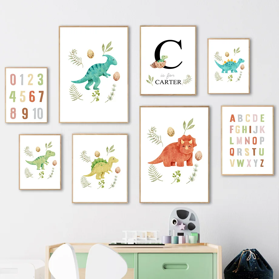 Number Alphabet Cute Dinosaur Custom Name Quote Nordic Posters And Prints Wall Art Canvas Painting Wall Pictures Kids Room Decor
Number Alphabet Cute Dinosaur Custom Name Quote Nordic Posters And Prints Wall Art Canvas Painting Wall Pictures Kids Room Decor