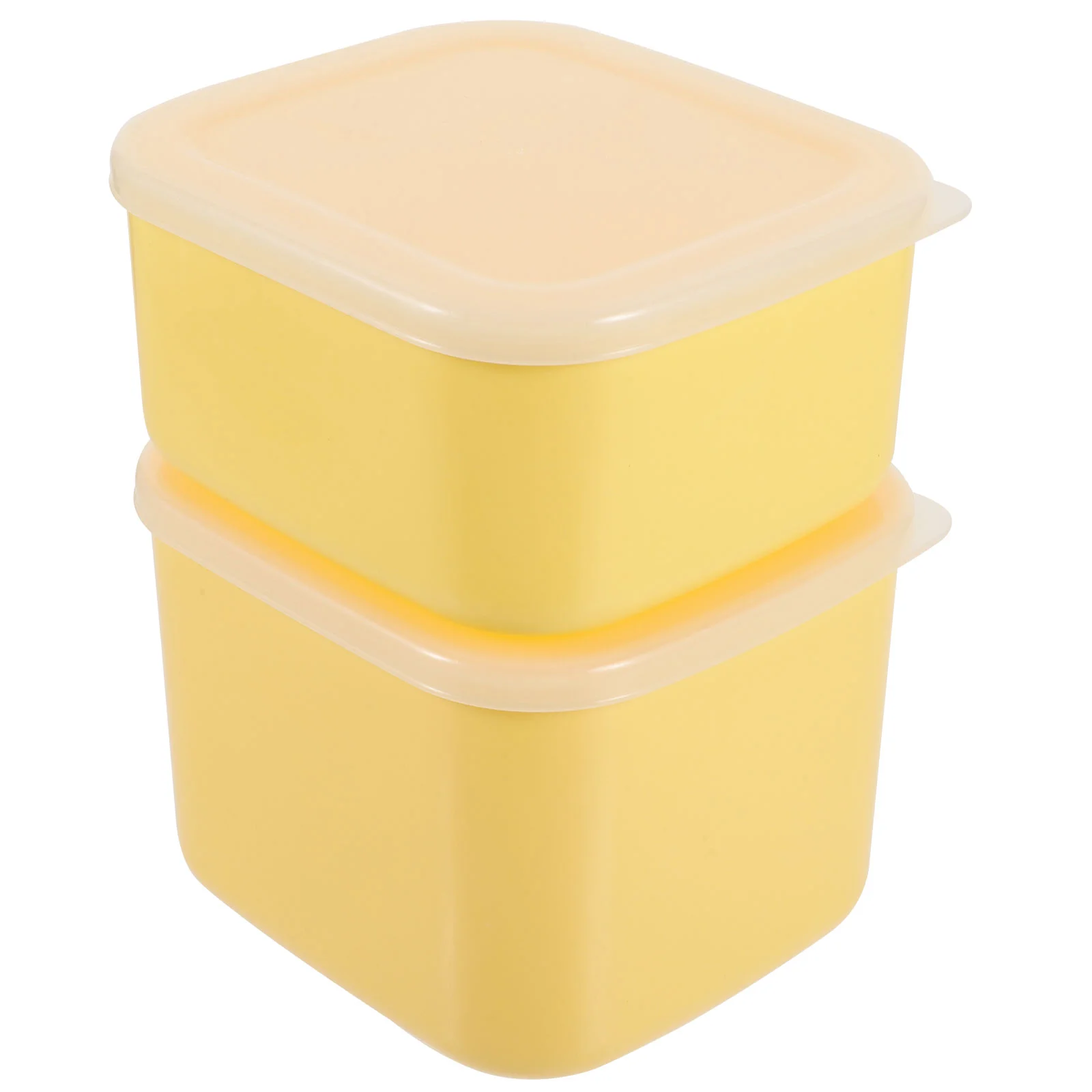 

2 Pcs Cheese Crisper Keeping Fresh Butter Cases Container Fruit Box Portable Lid Design Pp