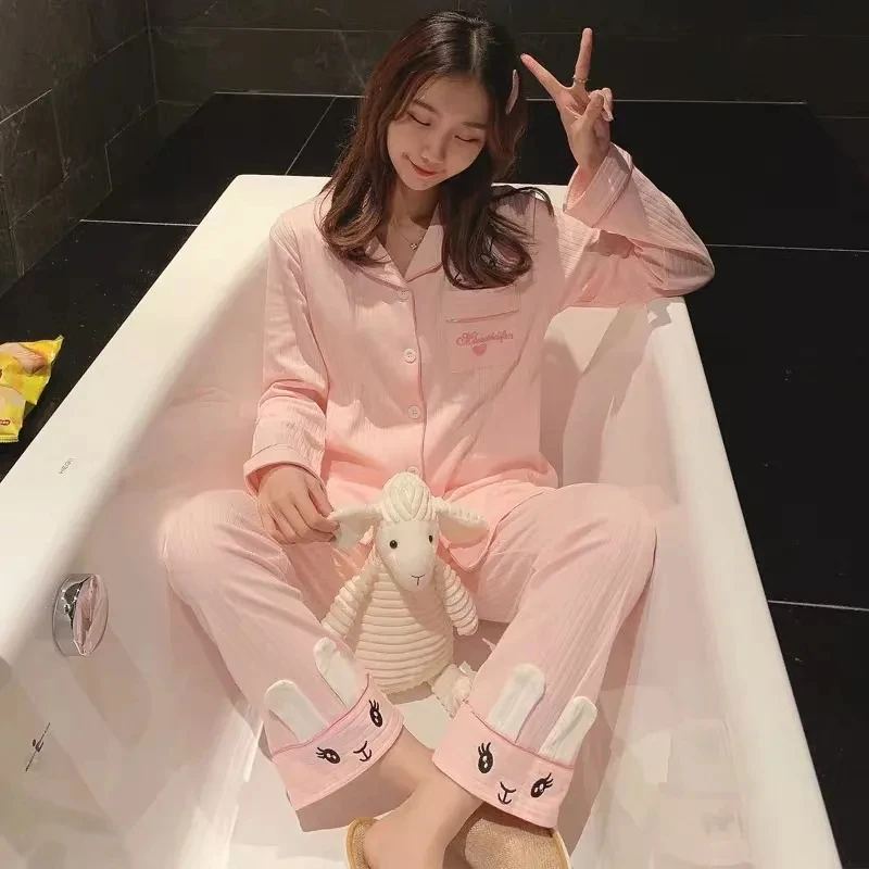 QWEEK Women's Pajamas Set Kawaii Bunny Pyjamas Sleepwear Home Suit Pijamas Homewear Negligee Home Pants Spring Autumn Roomware
QWEEK Women's Pajamas Set Kawaii Bunny Pyjamas Sleepwear Home Suit Pijamas Homewear Negligee Home Pants Spring Autumn Roomware