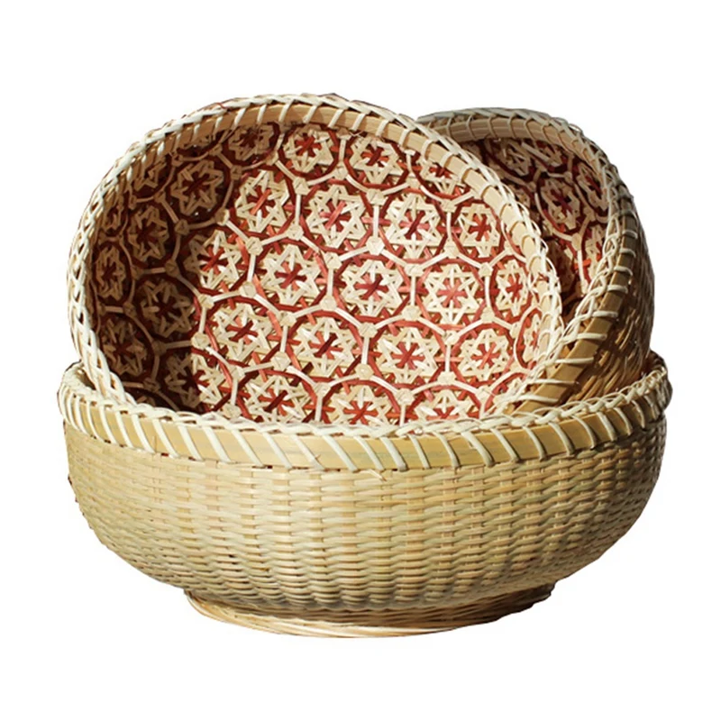3Pcs Bamboo Picnic Tray Handmade Room Snack Fruit Bowl Vegetable Basket Food Bread Dishes Multipurpose Drying Storage
3Pcs Bamboo Picnic Tray Handmade Room Snack Fruit Bowl Vegetable Basket Food Bread Dishes Multipurpose Drying Storage