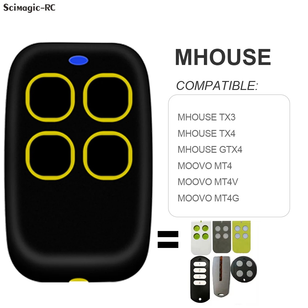 Mhouse Myhouse TX3 TX4 GTX4 ГаражНый пульт дистанционного управления Дубликатор MOOVO MT4 MT4V MT4G Открыватель ворот гаражных ворот 433,92 МГц Скользящий код
Mhouse Myhouse TX3 TX4 GTX4 ГаражНый пульт дистанционного управления Дубликатор MOOVO MT4 MT4V MT4G Открыватель ворот гаражных ворот 433,92 МГц Скользящий код