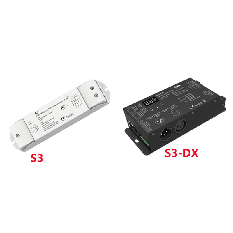 S3 2.4G RF LED Strip Controller RGB/CCT/Dimming 3 Channel High Voltage zone or multiple S3-DX LED Strip DMX512 & RDM Decode
S3 2.4G RF LED Strip Controller RGB/CCT/Dimming 3 Channel High Voltage zone or multiple S3-DX LED Strip DMX512 & RDM Decode