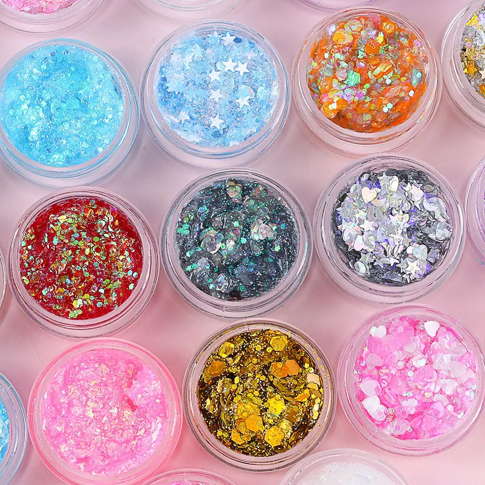 Portable Facial&Nail DIY Multifunctional Shimmer Holographic Eyeshadow Hair&Lips Makeup Glitter Decoration Sequins Gel 
Portable Facial&Nail DIY Multifunctional Shimmer Holographic Eyeshadow Hair&Lips Makeup Glitter Decoration Sequins Gel