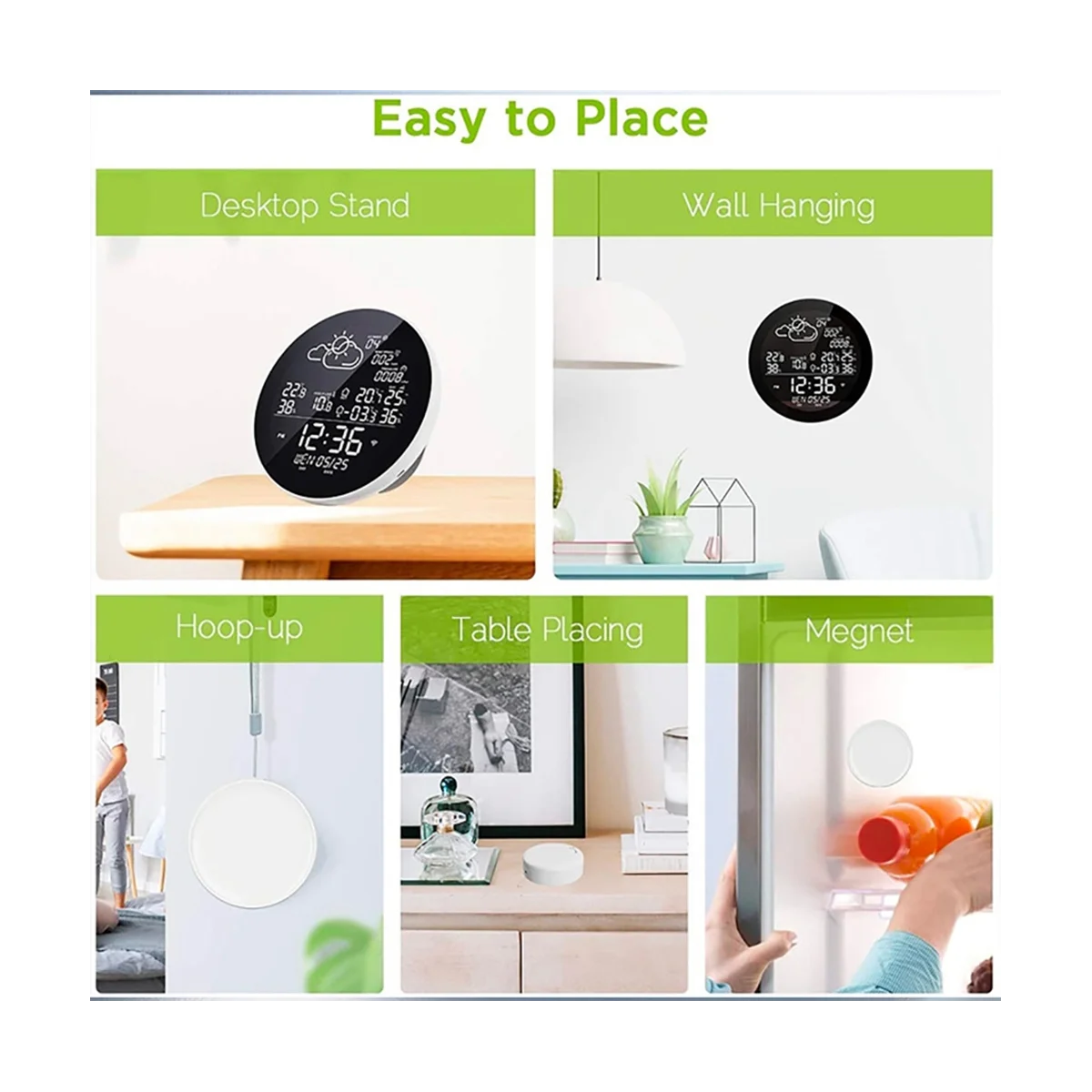 Tuya Wifi Smart with Clock Temperature & Humidity Meter Color Screen Weather Clock Temp Gauge-US Plug
Tuya Wifi Smart with Clock Temperature & Humidity Meter Color Screen Weather Clock Temp Gauge-US Plug