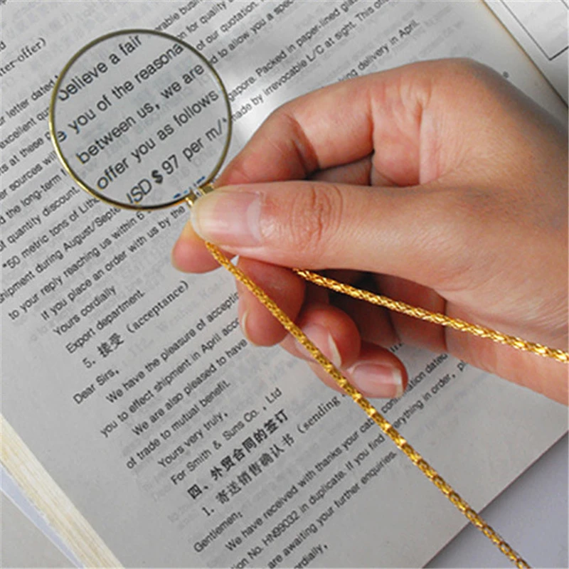 NEW Decorative Monocle Necklace With 5x Magnifier Magnifying Glass Pendant Gold Silver Plated Chain Necklace For Women Jewelry
NEW Decorative Monocle Necklace With 5x Magnifier Magnifying Glass Pendant Gold Silver Plated Chain Necklace For Women Jewelry