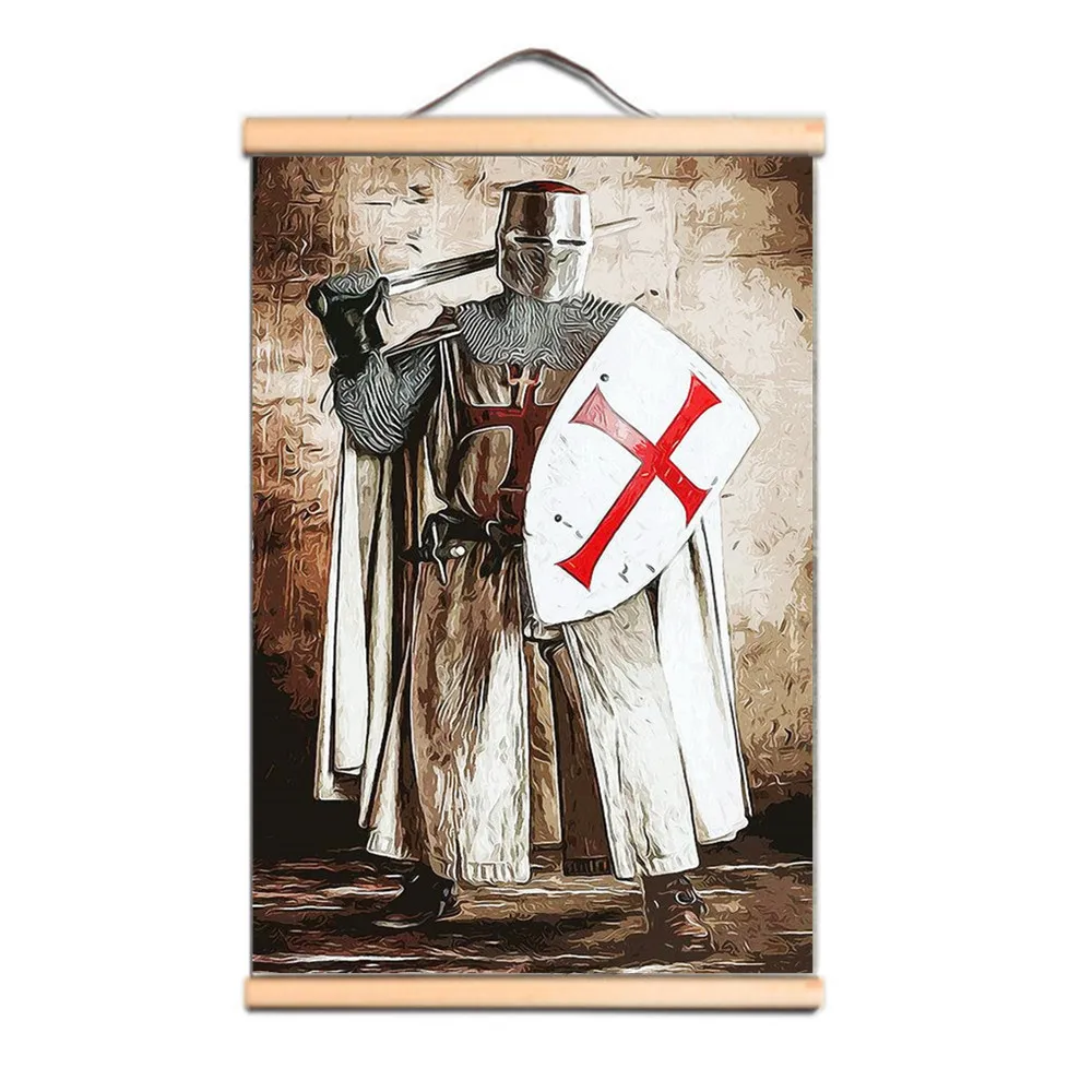 

Превратите свои стены с этой Ретро броней Христос Воин Холст свиток живопись уникальные Рыцари Templar художественные плакаты и принты 5