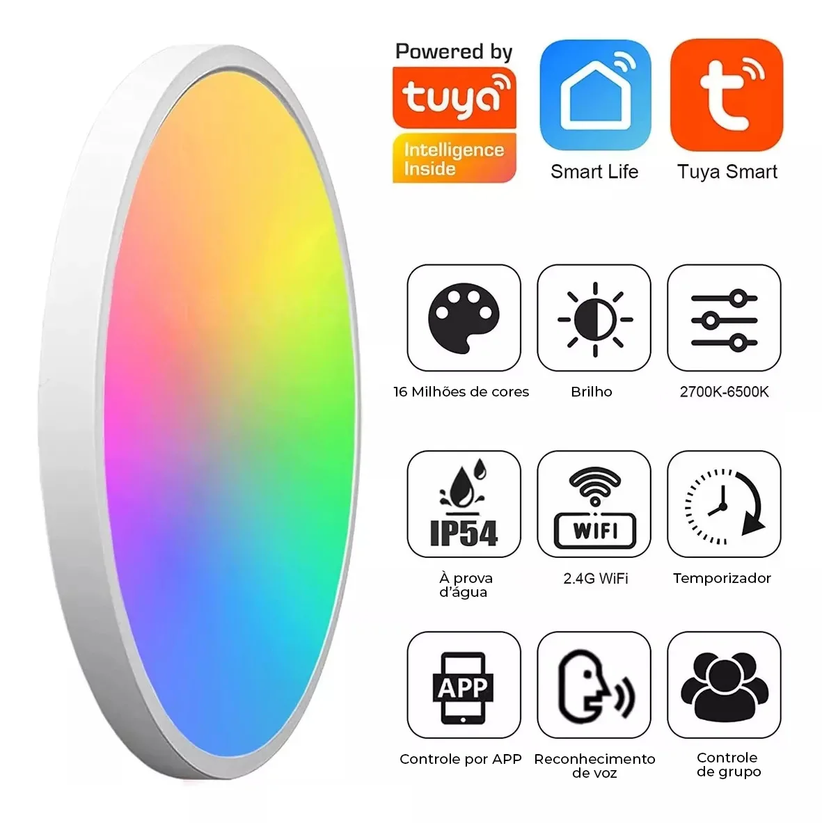 Smart WIFI LED Round Ceiling Light RGBCW Dimmable TUYA APP Compatible with Alexa Google Home Bedroom Living Room Ambient Light
Smart WIFI LED Round Ceiling Light RGBCW Dimmable TUYA APP Compatible with Alexa Google Home Bedroom Living Room Ambient Light