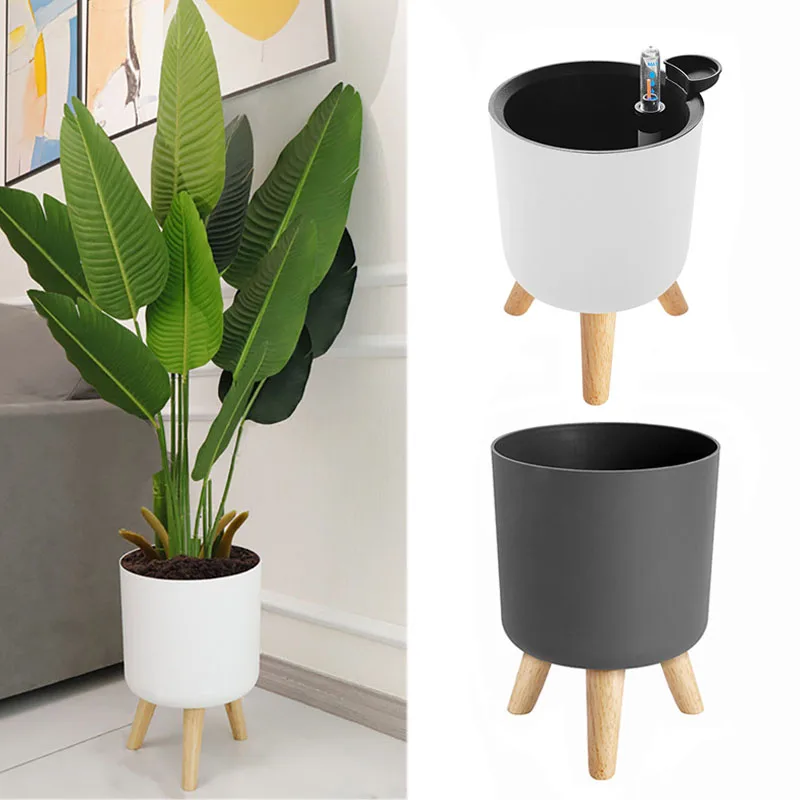 Modern White Plant Pots with Wooden Legs Holder Balcony Garden Floor Standing Potted Flower Pot for Planter Green Plant Flower
Modern White Plant Pots with Wooden Legs Holder Balcony Garden Floor Standing Potted Flower Pot for Planter Green Plant Flower